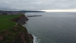 Whitby Holiday Park. Cliff top path to the Abbey view from a DJI mini