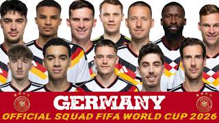 Germany Official Squad for FIFA World Cup 2026 🇩🇪🏆 | Full Team & Predicted Lineup