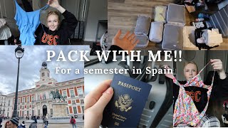 Pack with me to study abroad in Madrid, Spain for a semester!