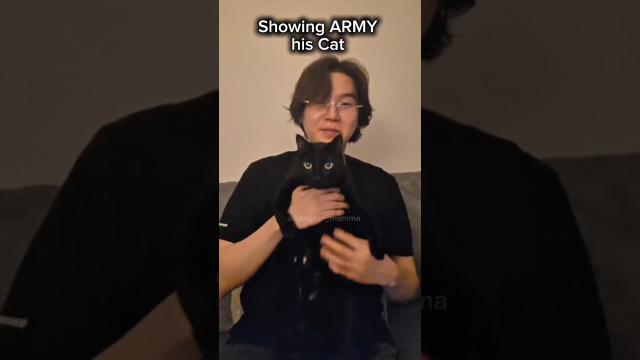 Suga Petting His Kitty's  bum #bts #btsot7forever #suga #minyoongi #blackcat
