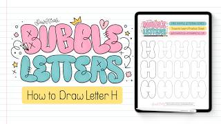 Bubble Letter H 3 Ways Free Practice Sheet