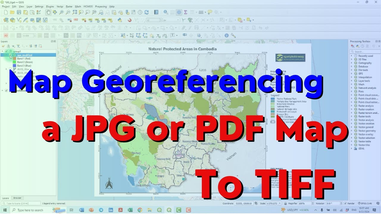 Georeferencing a pdf or jpg map in QGIS