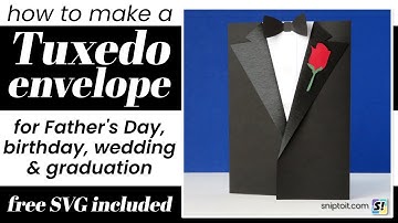 How to make a handmade tuxedo envelope with your Cricut Maker or Explore