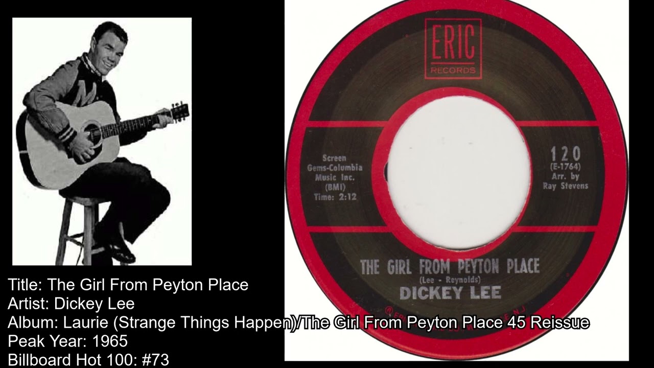Dickey Lee -The Girl From Peyton Place - YouTube