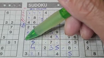 (#9024) Sunday Three Stars Sudoku puzzle. Bonus Extra edition 08-04-2024 Extra part 1 of 4