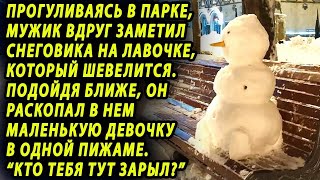 Заметив Снеговика, Который Шевелится Подошел Ближе И Увидел В Нем Маленькую Девочку