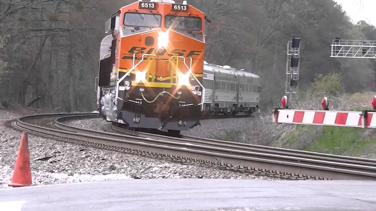 BNSF (OCS) Ofiice Car Special Executive Coaches Mableton,Ga. 4-6-2013 HD - YouTube
