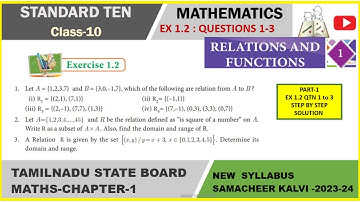 Class 10 Relation and Functions - Chapter 1.2 | Tamil Nadu State Board Syllabus