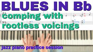 Video thumbnail of "Blues in Bb - Comping With Rootless Voicings"