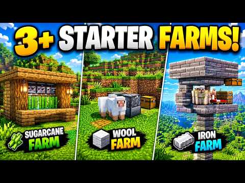 3 MUST HAVE Starter Farms For Minecraft 1.21!