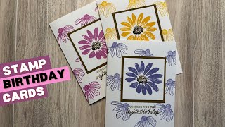 One Floral Stamp, Two Birthday Cards! | Easy Ink Color Variations