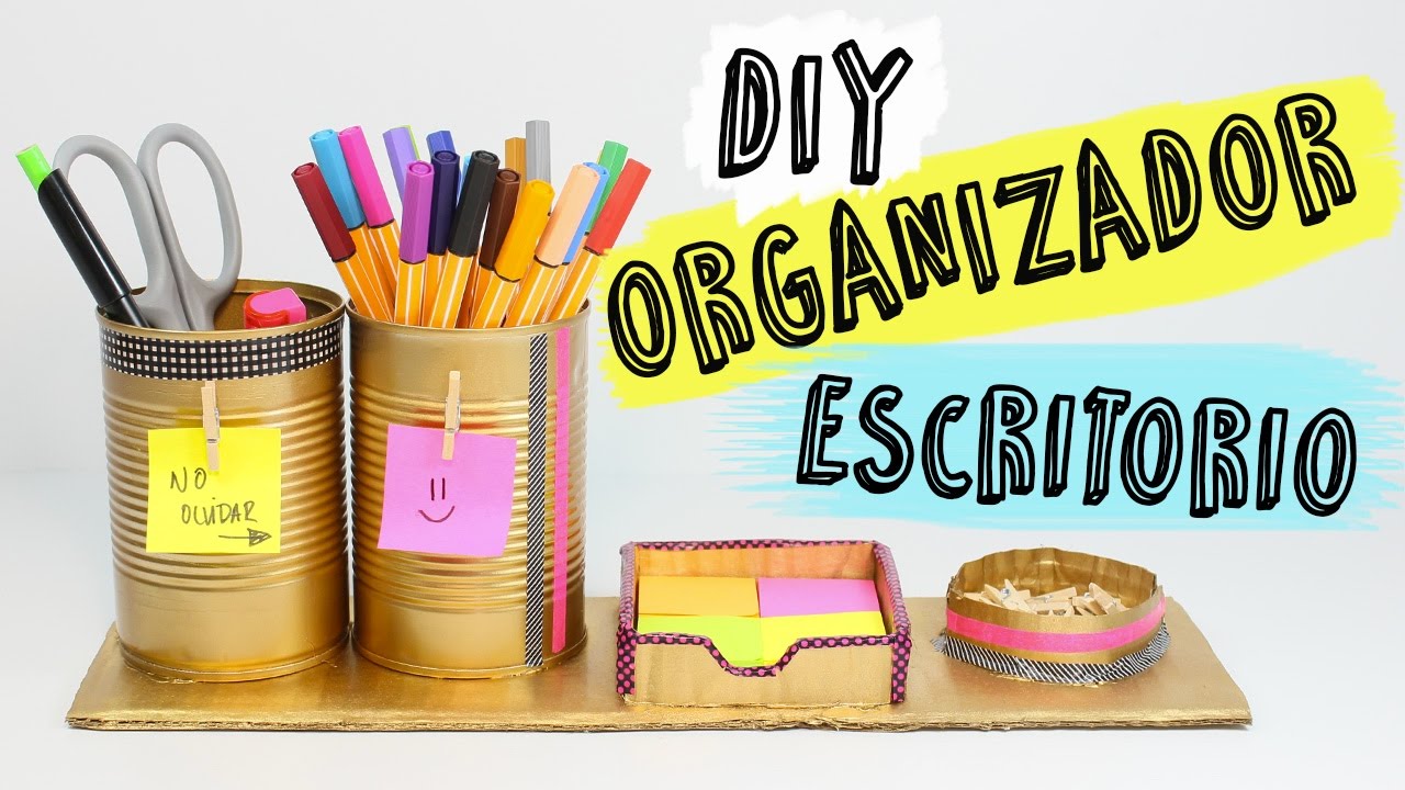 ORGANIZADOR DE ESCRITORIO CON LATAS - RECICLAJE- ✂️ Crafty DIY