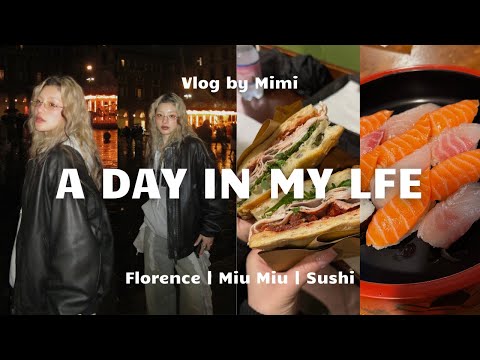 🇮🇹VLOG | Spend a day with me✨Gym🏋️Rainy Florence Schiacciata🥖Coffeemisù☕️ Miumiu new glasses👀 Sushi🍣