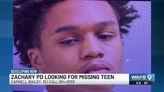 Zachary police searching for missing 15-year-old
