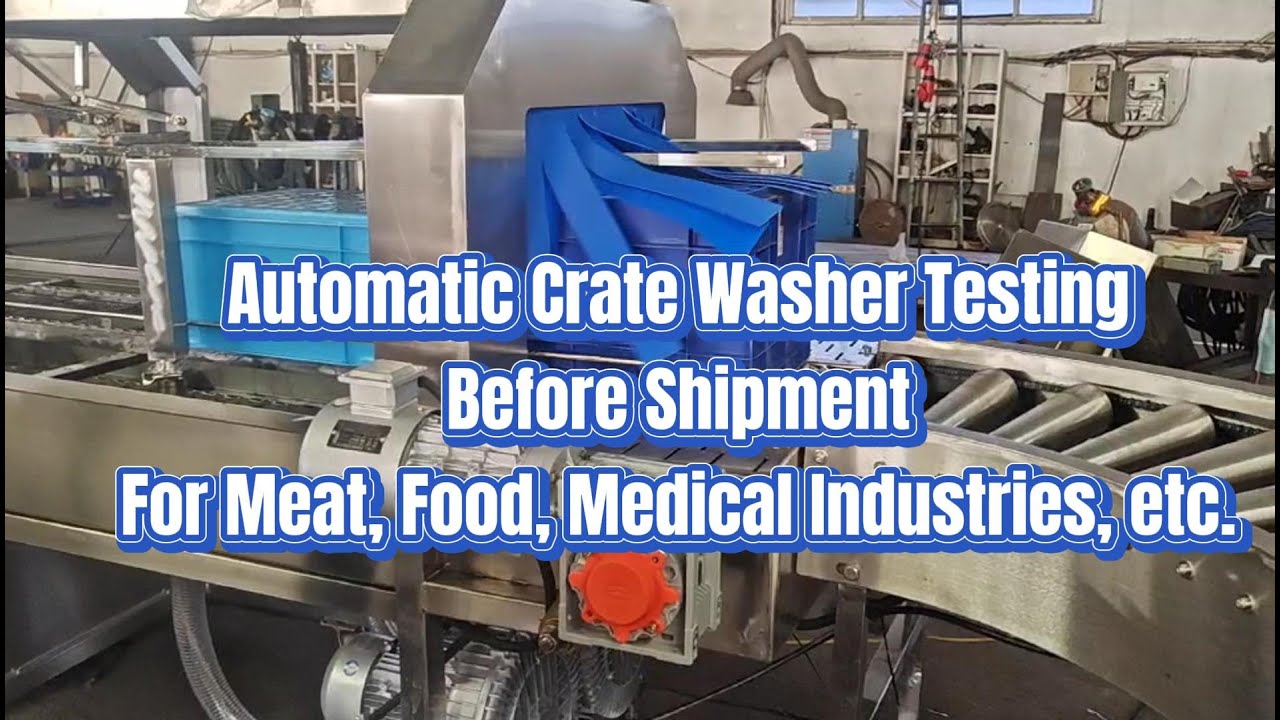 Automatic Crate Washer Testing Before Shipment Plastic container box tray washing machine supplier