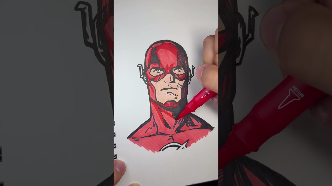 The Flash Coloring Tutorial ⚡ | Easy Step by Step Art | Viral Drawing Shorts
