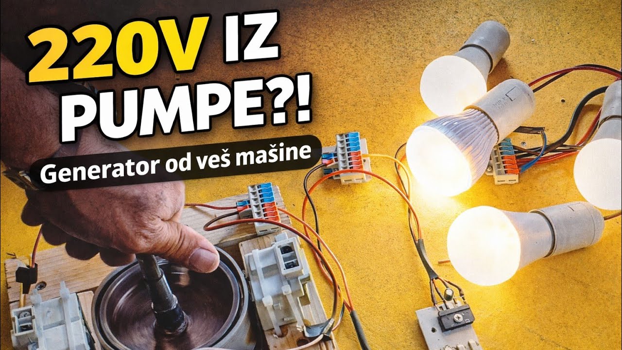 ''Od pumpe veš mašine do 220V - domaći generator''