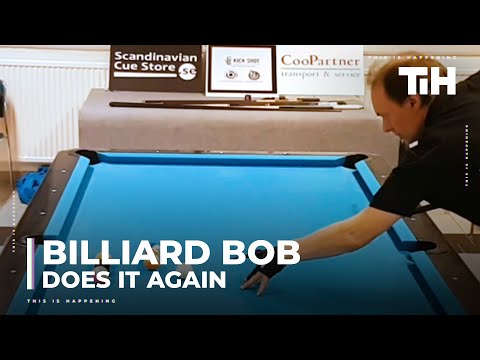 Guy Shows Off Pool Skills Via Trick shots