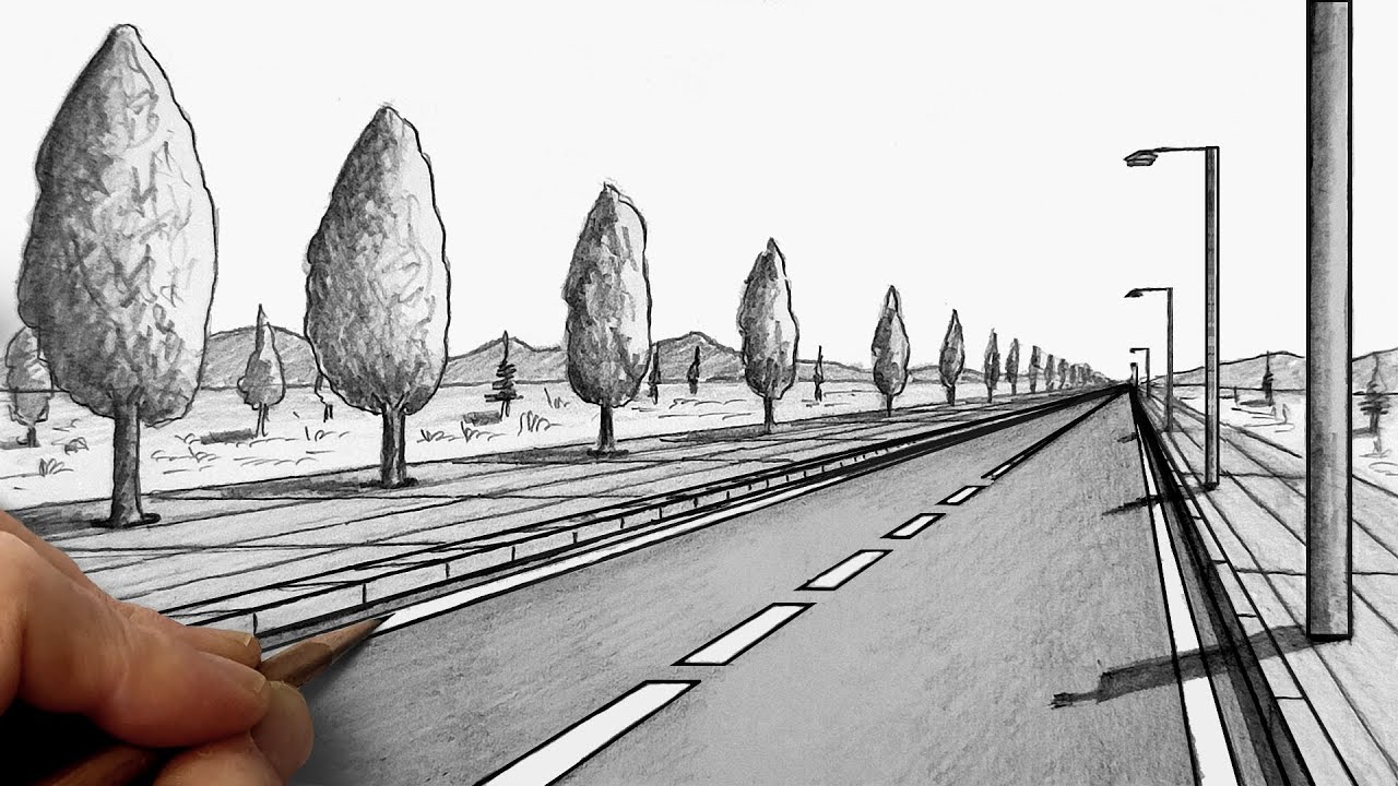 Как нарисовать дорогу в одноточечной перспективе