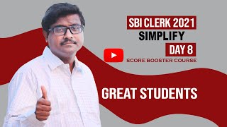 SBI Clerk 2021 வேகத்துடன் துல்லியமாக Day 8 Simplification Maths Great Students Tamil