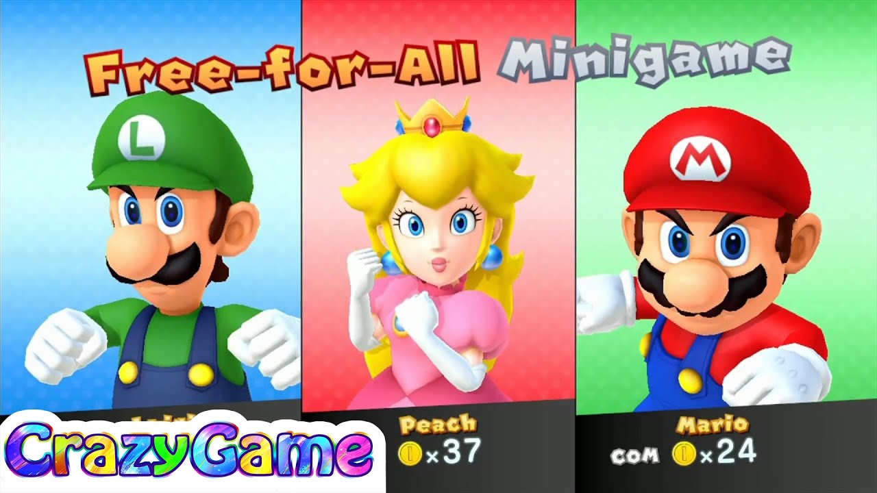 Mario Party 10 Amiibo Party #14 Luigi vs Mario, Peach (Unlocked Normal Board)