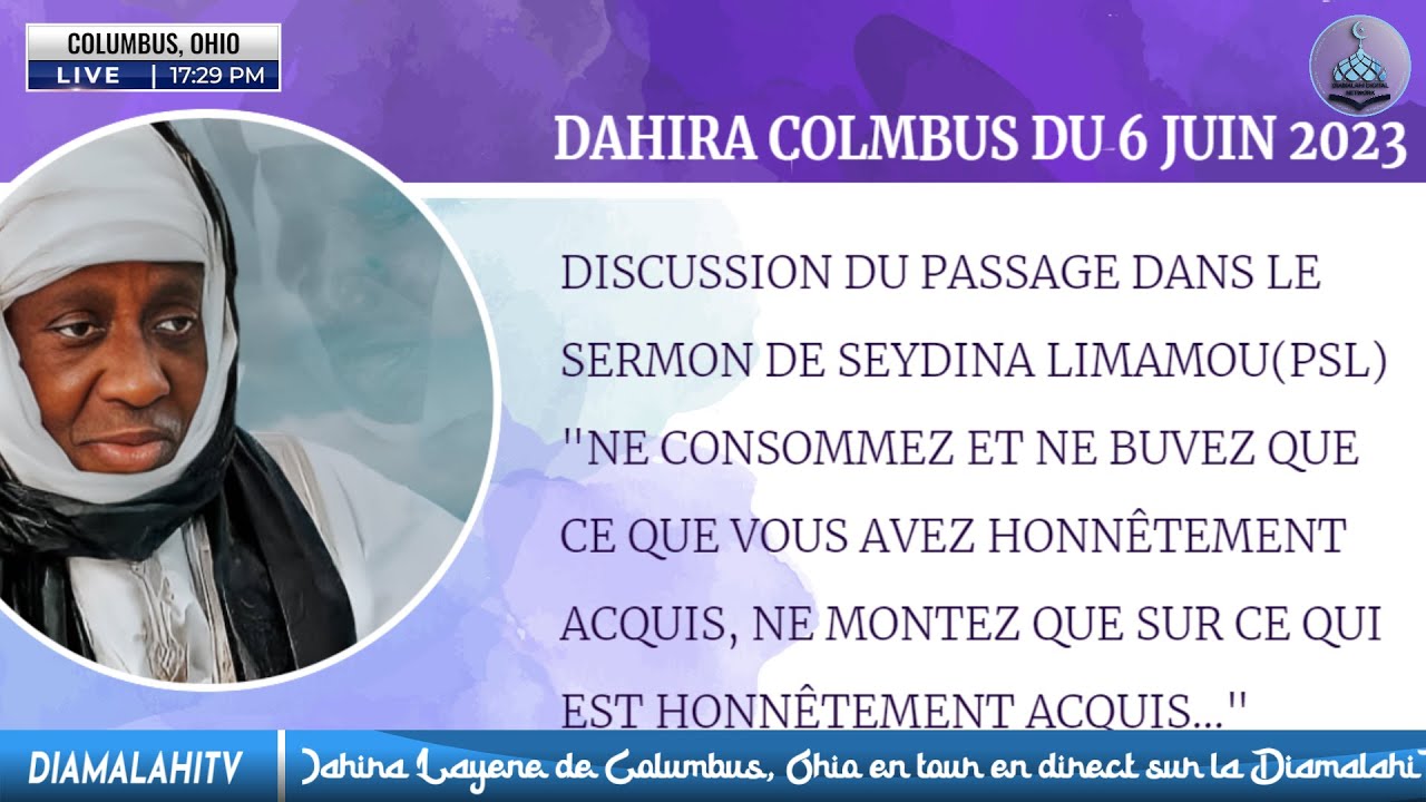 DIRECT: TOUR DAHIRA COLUMBUS OHIO
