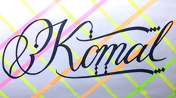 Komal Name Signature Calligraphy Status | How to Cursive write with cut Marker #komal @komal
