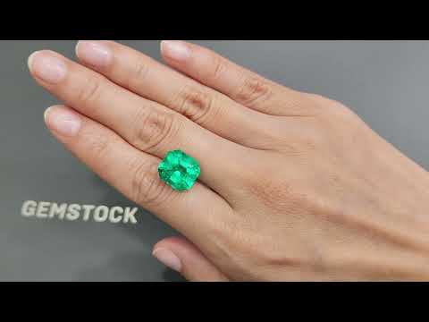 Intense Green Colombian emerald 7.90 carats in octagon cut Video  № 1