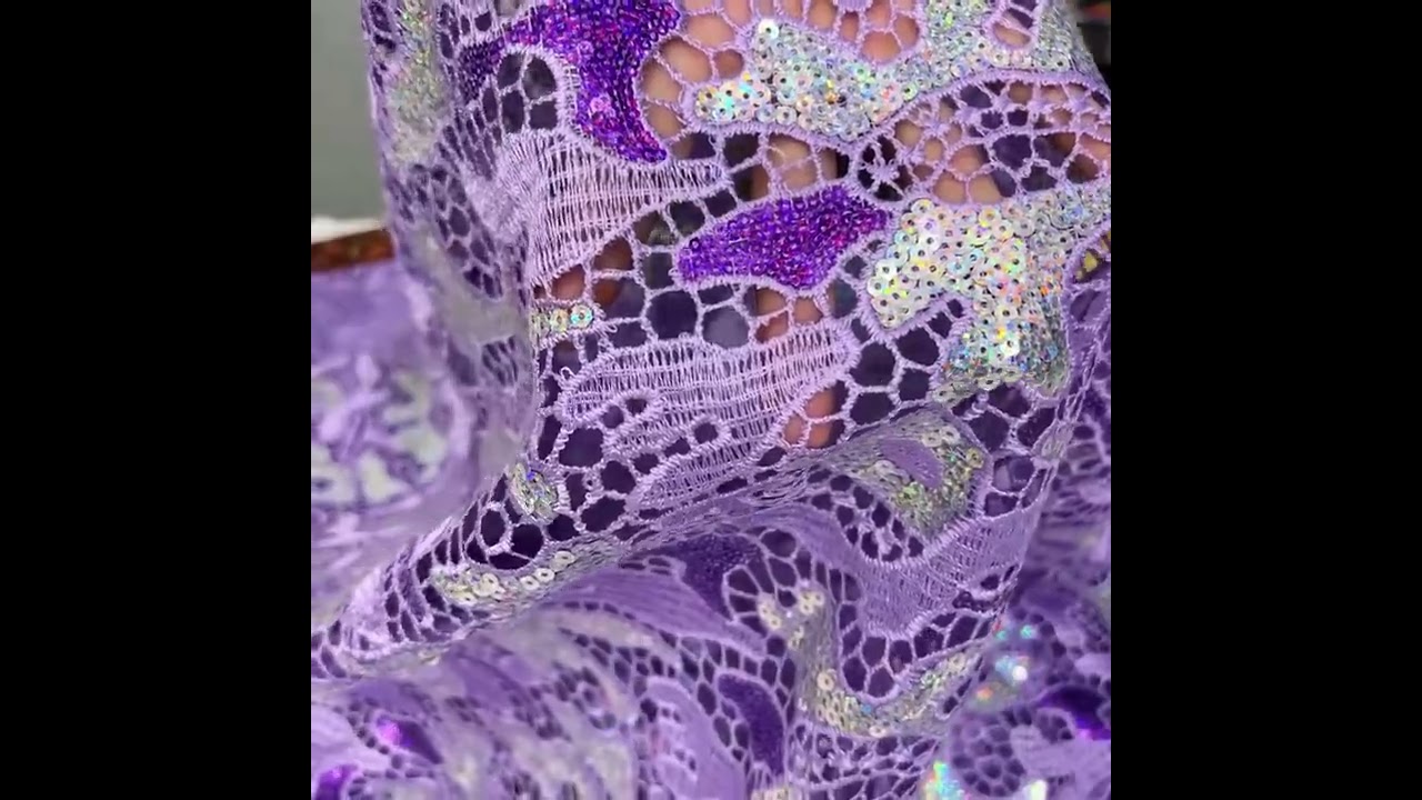 Kalume African Sequins Lace Fabric 2025 High Quality Material Nigerian