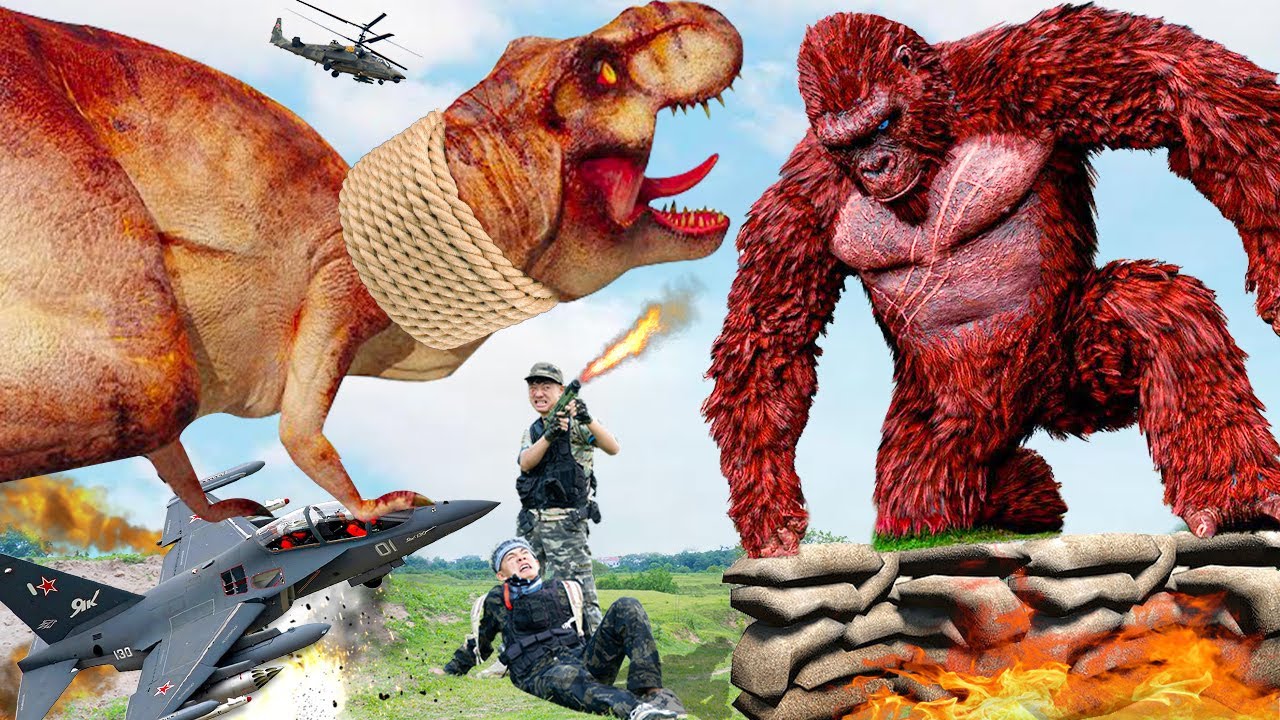 Elephants Best Action Movies Dinosaur (2023) TRex Vs King Kong
