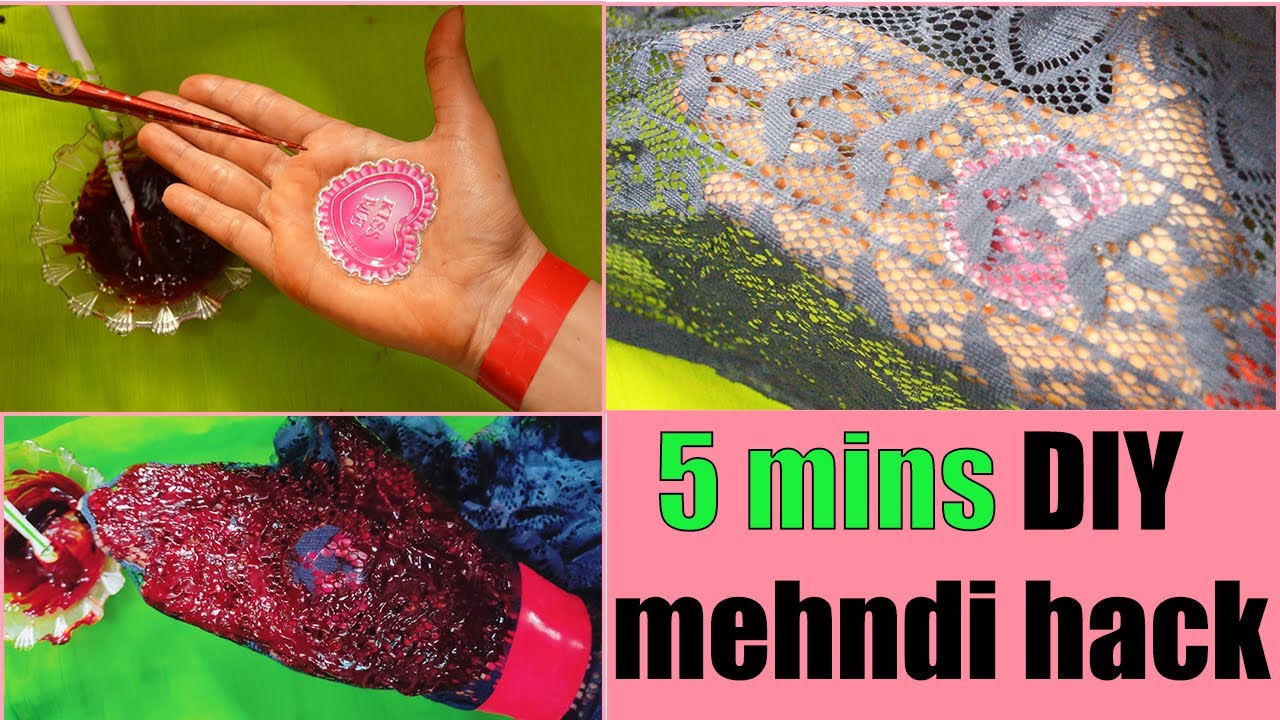 Mehndi design with the help of cello tape and Net cello tape mehndi