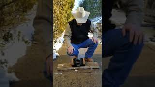 Carl demonstrating the boot scraper in Dallas, PA.