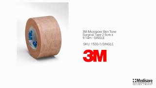 3M Micropore Skin Tone Surgical Tape 2 5cm x 9 14m SINGLE 1533 1 SINGLE