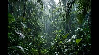 A World of Endless Rain Beneath Emerald Leaves 🌿 Heavy Rain on Cozy Forest Cabin Ambience for Sleep