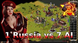 Red Alert 2 - Soviet Russia In The House - 7 vs 1 + Superweapons
