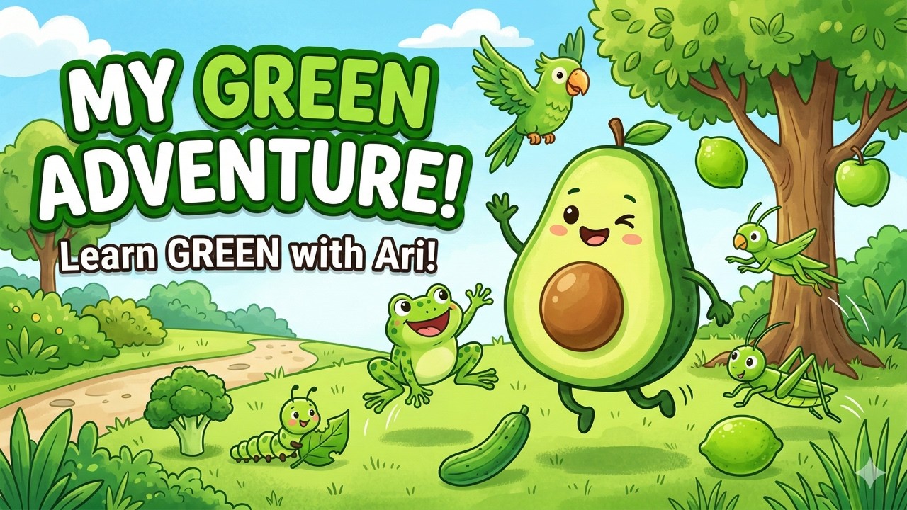 Learn the Color GREEN with Ari the Avocado! 🥑 | Fun Story for Toddlers & Preschoolers