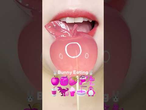 ASMR 🩷Pink Emoji MUKBANG 핑크이모지 먹방 (sped up)