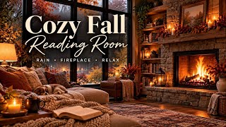 Cozy Autumn Reading Room 🍂 Rainy Fall Ambience for Reading, Relaxing & Sleep