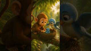 Can Chotu Save the Baby Bird 🐒🐦 | Kindness Story for Kids #shorts
