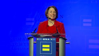 Sen. Amy Klobuchar brings presidential campaign to Boston