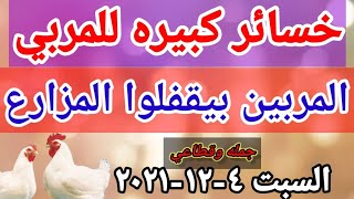 أسعار الفراخ البيضاء/أسعار الدواجن البيضاء اليوم السبت ٤-١٢-٢٠٢١جمله وقطاعي