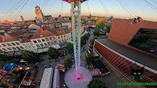 Sky Flyer Ride Conquer The Heroes Tower Onride Pov At Brugse Meifoor 2025