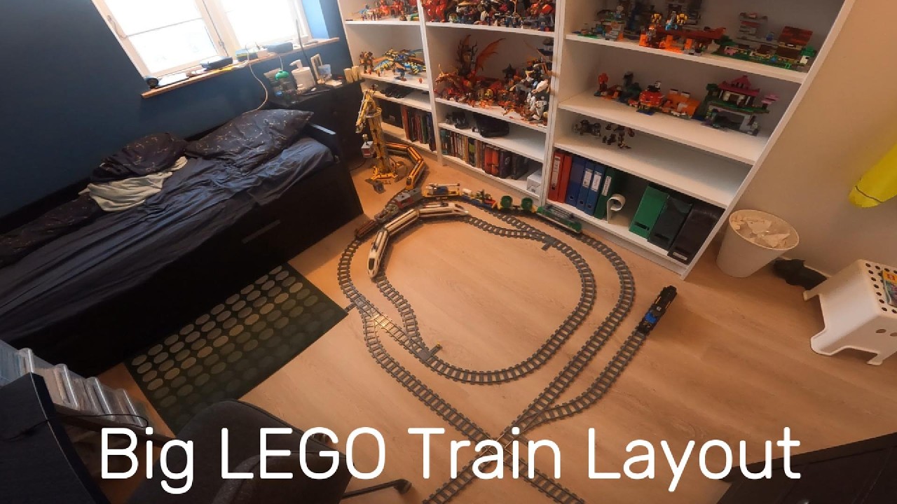 Lego Train Loop Layout Big LEGO Train Layout with 2 Loops - YouTube