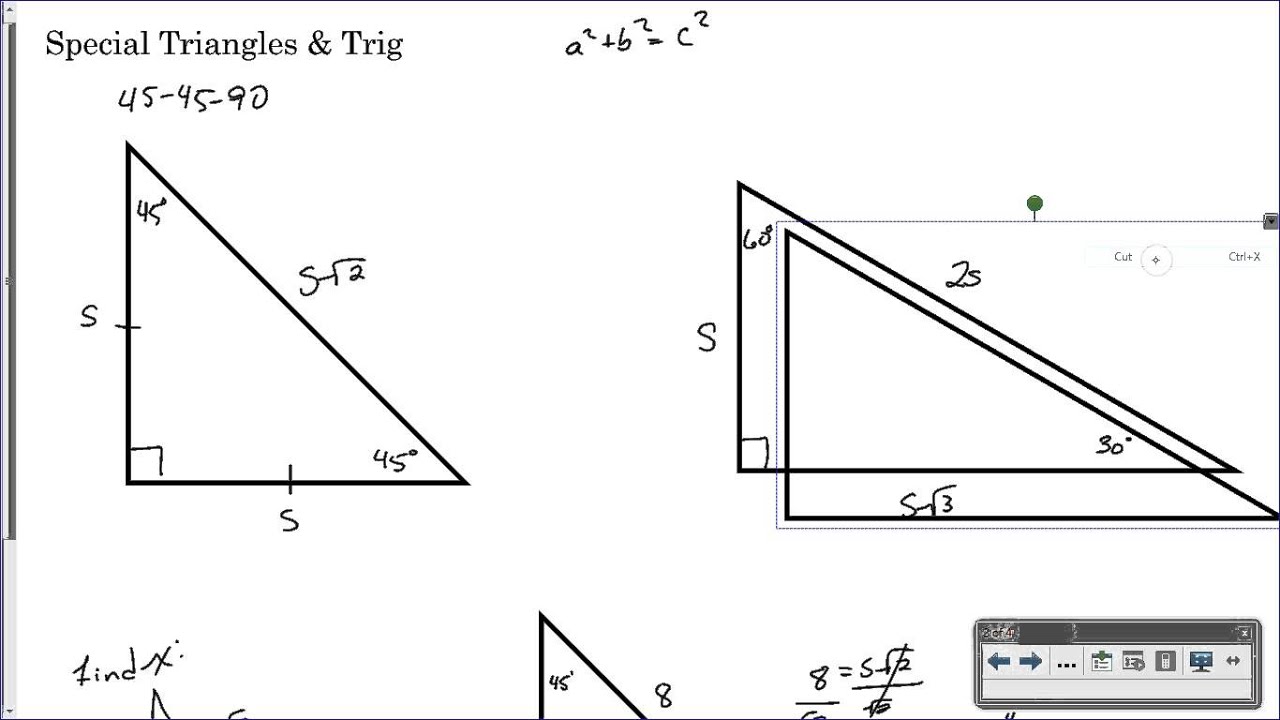 45 Special Triangles and Trig YouTube