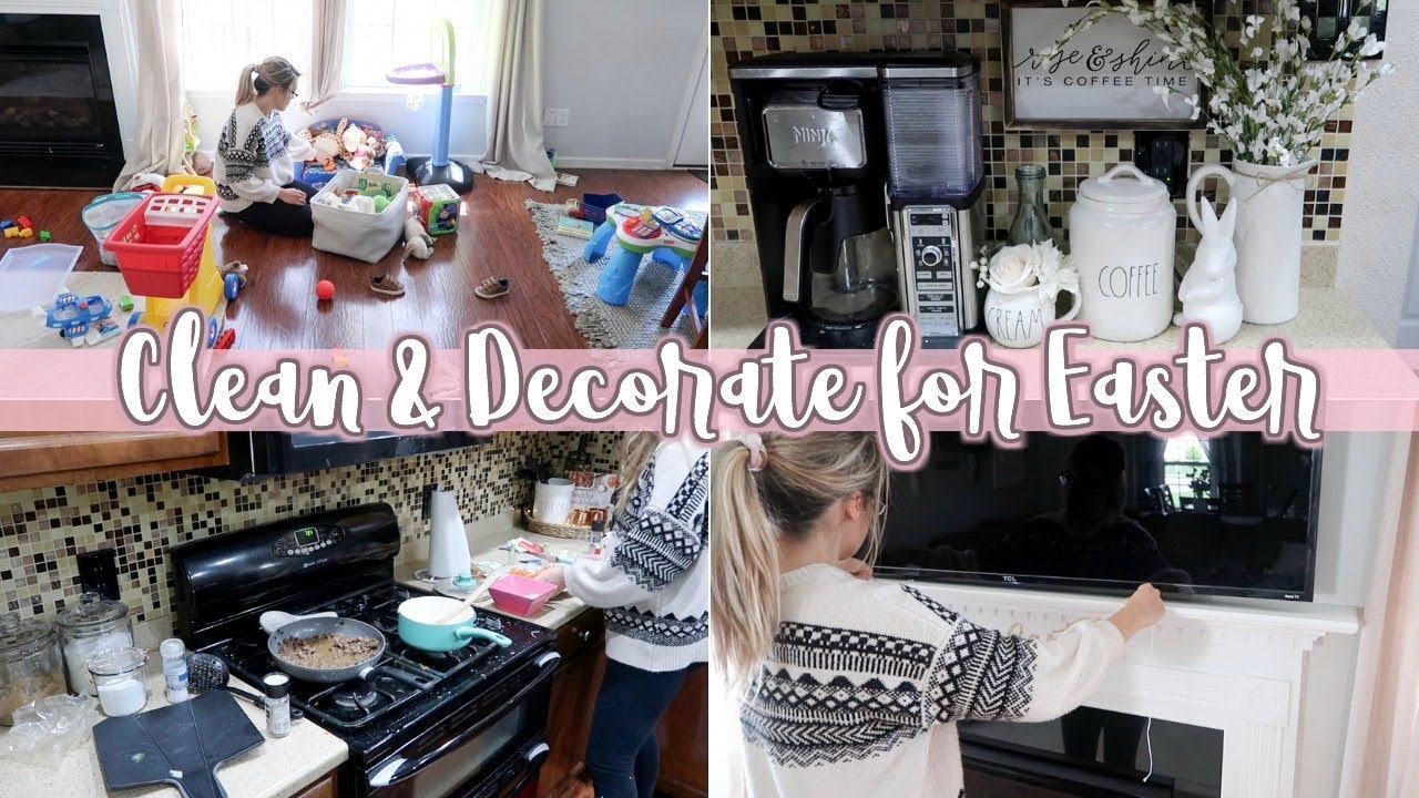 CLEAN & DECORATE WITH ME FOR EASTER 2019 | CLEANING MOTIVATION & EASTER DECOR | Lauren Midgley