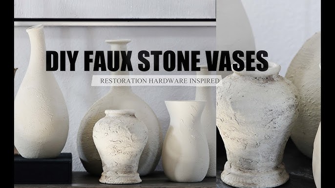 DIY: Stone Texture Spring Vases