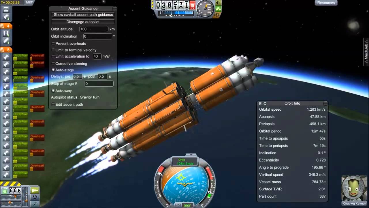 KSP 0.20.2 387 tons to orbit by one launch - YouTube