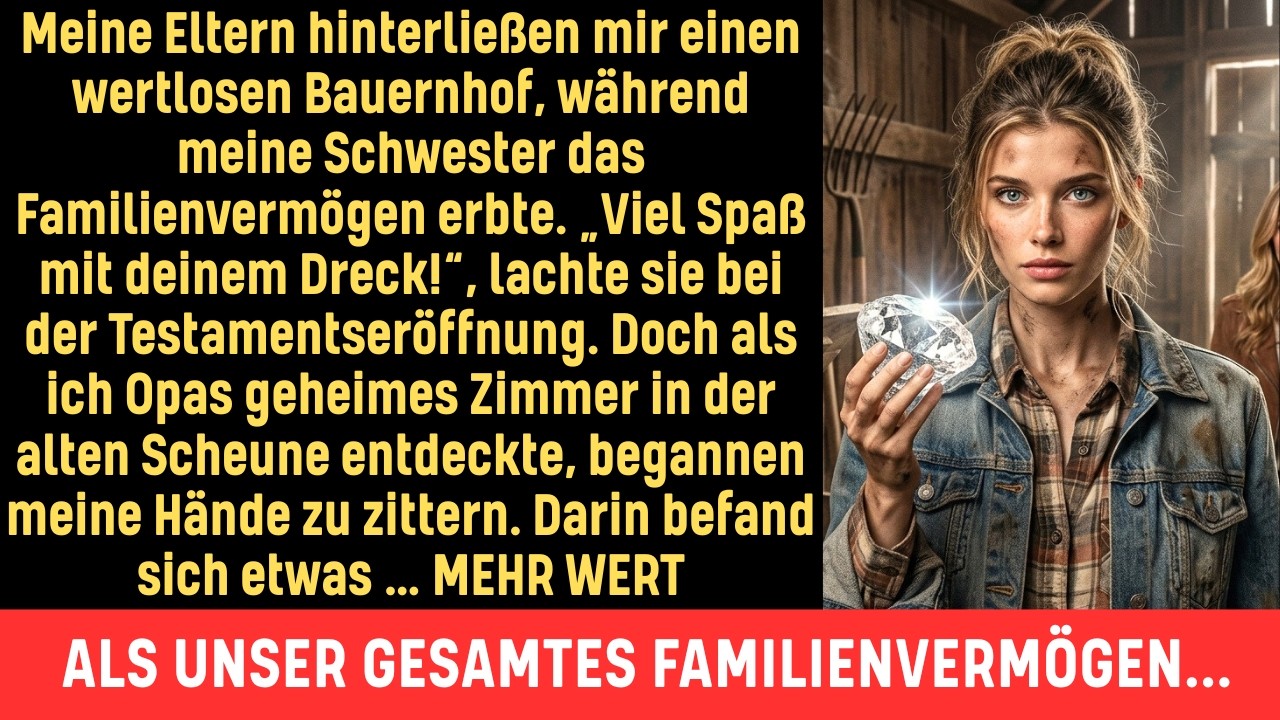 „Ich dachte, ich hätte nur Dreck geerbt, während meine Schwester fünfzig Millionen Dollar bekam.“ Beim Lesen des Testaments kicherte Sarah: „Viel Spaß mit deinen Scheunen und Hühnern, Schwester.“...