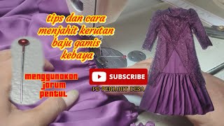 TIPS,dan cara menjahit kerutan menggunakan JARUM PENTUL #bajucewek #pemula #tailor