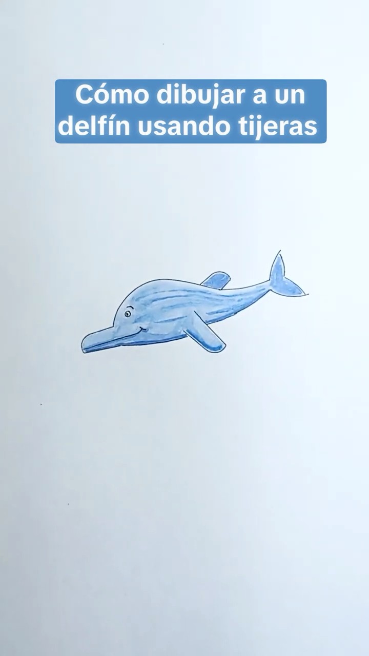 Truco para dibujar un delfín con unas tijeras
